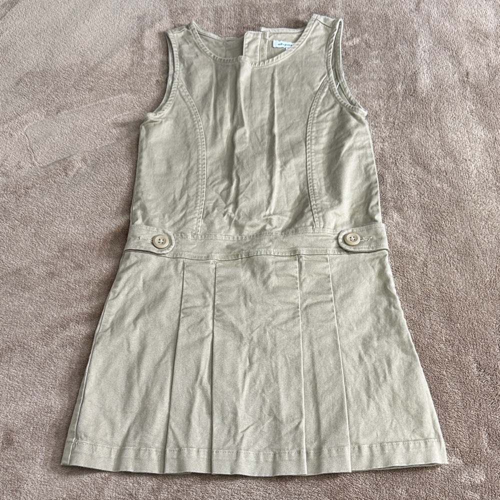 Beige Tan Girls Uniform Jumper Dress